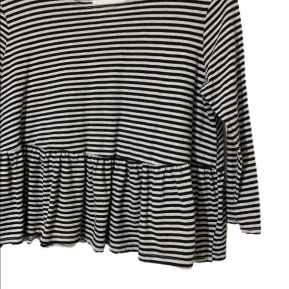 Free People black white striped peplum top - Picture 2 of 7